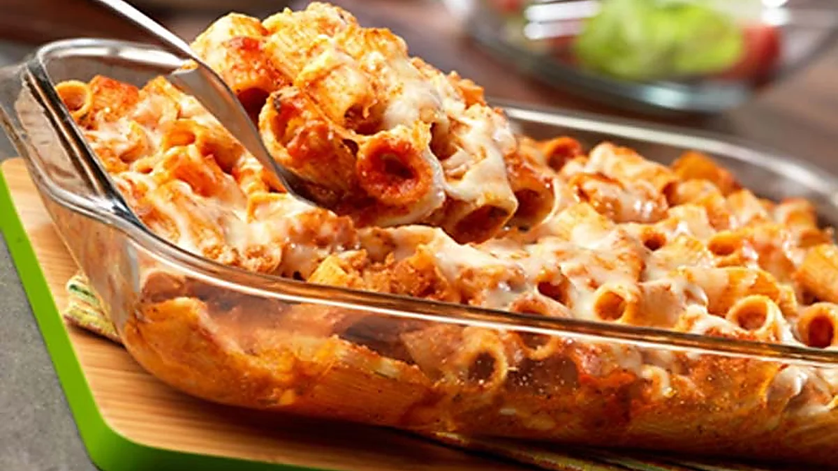 Rigatoni com Presunto e Queijo